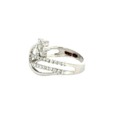 18k White Gold and Diamond Fancy Ring in size 5.5 and total gold weight of 3.27g